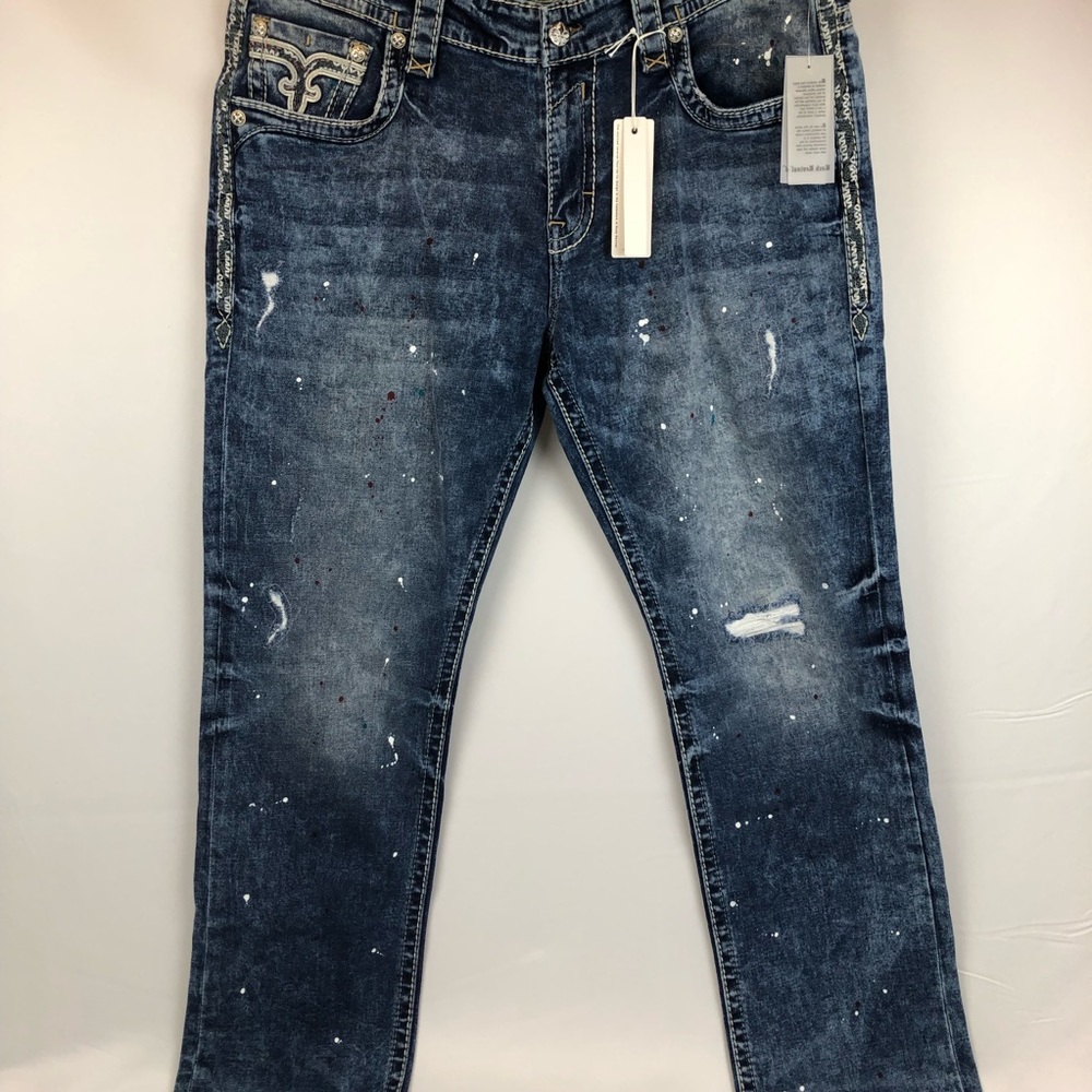 Rock Revival Edan Alt Straight Destroyed Jeans - Picture 6 of 8